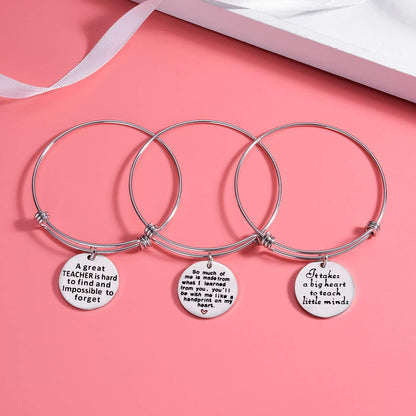 Pack of 3 Teacher Bangles Gifts for Teacher Open School Gifts for Teachers Thank You Bangle Bracelets Apparel & Accessories > Jewelry > Bracelets Nzztont   