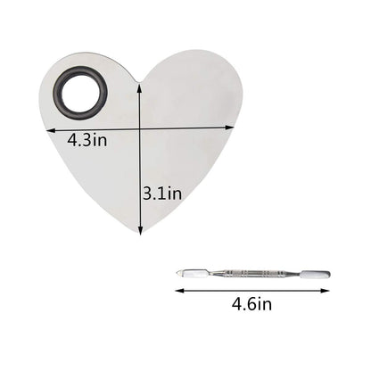 Obmwang Stainless Steel Heart Shaped Makeup Palette Spatula - Makeup Artist Makeup Enthusiast Tools for Blending Cosmetic Foundation Shades Health & Beauty > Personal Care > Cosmetics > Cosmetic Tools > Makeup Tools obmwang   