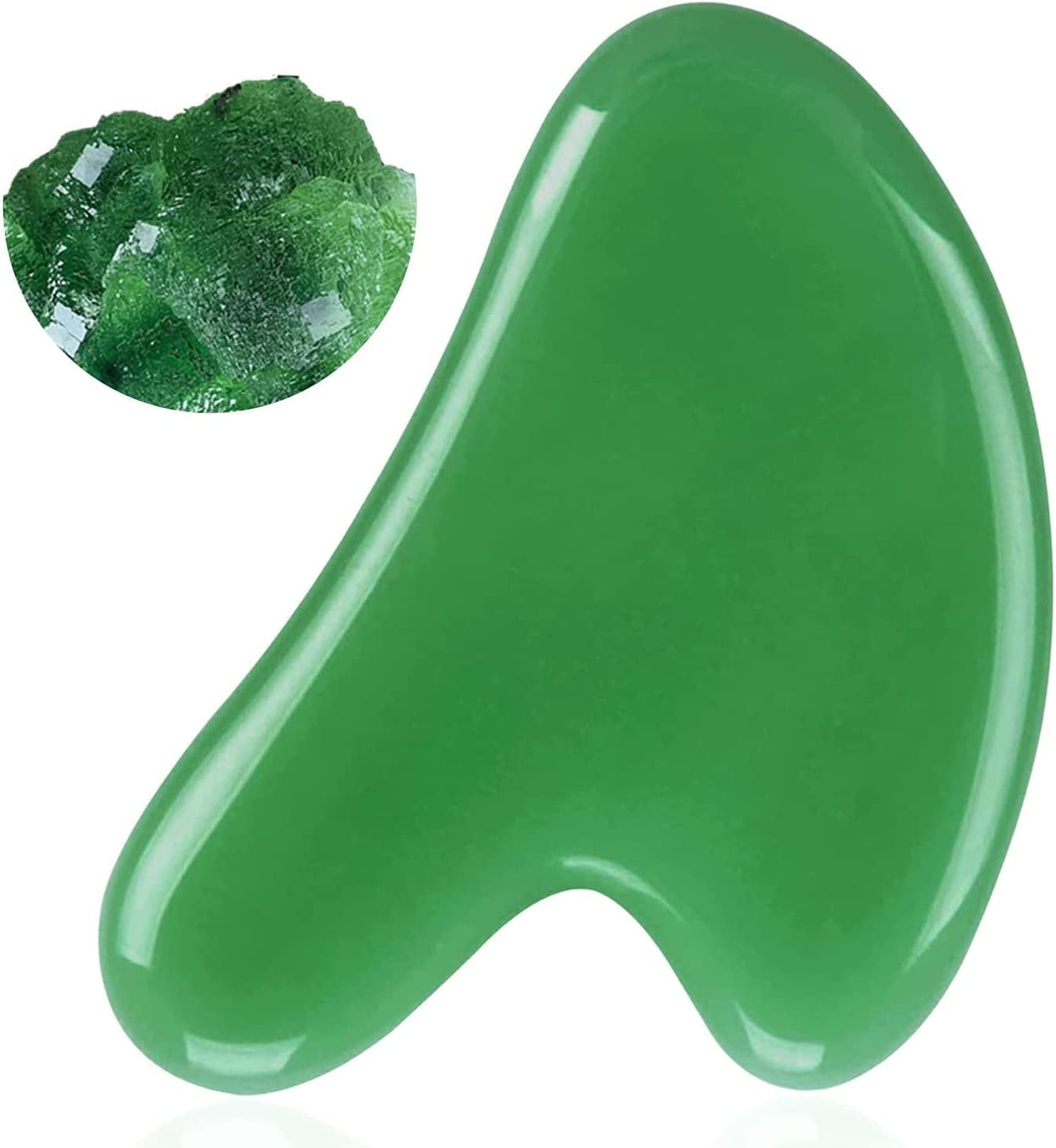 Gua Sha Facial Tool - Nature Jade Stone Guasha Massage Tool - Nature Jade Stone for Scraping Facial and SPA Guasha Tool for Face - Heart Shape Jade Trigger Point Treatment on Face Health & Beauty > Personal Care > Cosmetics > Cosmetic Tools > Skin Care Tools Maengve   