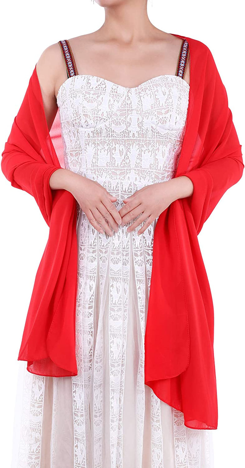 WILLBOND Womens Shawl Chiffon Bridal Evening Soft Wrap Scarf, Chiffon Scarf Ribbon Scarf Satin Scarf for Women and Girls Apparel & Accessories > Clothing Accessories > Scarves & Shawls Willbond   