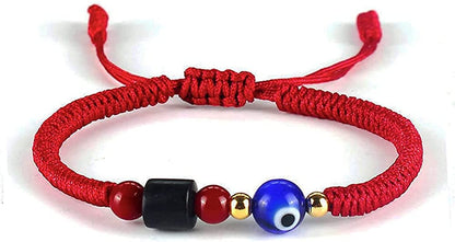 Handmade String Evil Eye Bracelet for Women Men Girls Boys Black Red Thread Adjustable Bracelets Minimalist Jewelry Apparel & Accessories > Jewelry > Bracelets kelistom 11. evil eye beads-red  