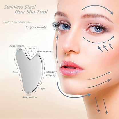 Stainless Steel Gua Sha Facial Tool Health & Beauty > Personal Care > Cosmetics > Cosmetic Tools > Skin Care Tools SQULIGT   