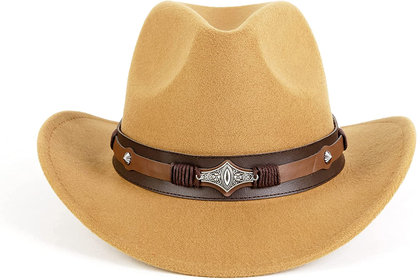 Gossifan Womens Classic Western Cowgirl Cowboy Wide Brim Hats with Belt Apparel & Accessories > Clothing Accessories > Hats Gossifan   