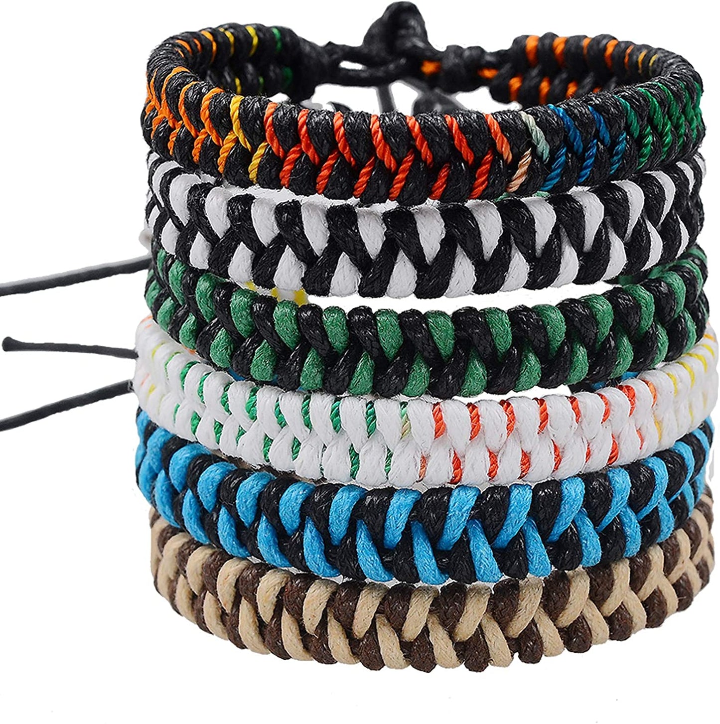 Jeka Handmade Braided Woven Friendship Bracelets Fashion 6 Pcs Bulk Men Women'S Cool Wrist Bracelet for Boys Gift Rakhi for Brother Apparel & Accessories > Jewelry > Bracelets JEKA JEWELRY   