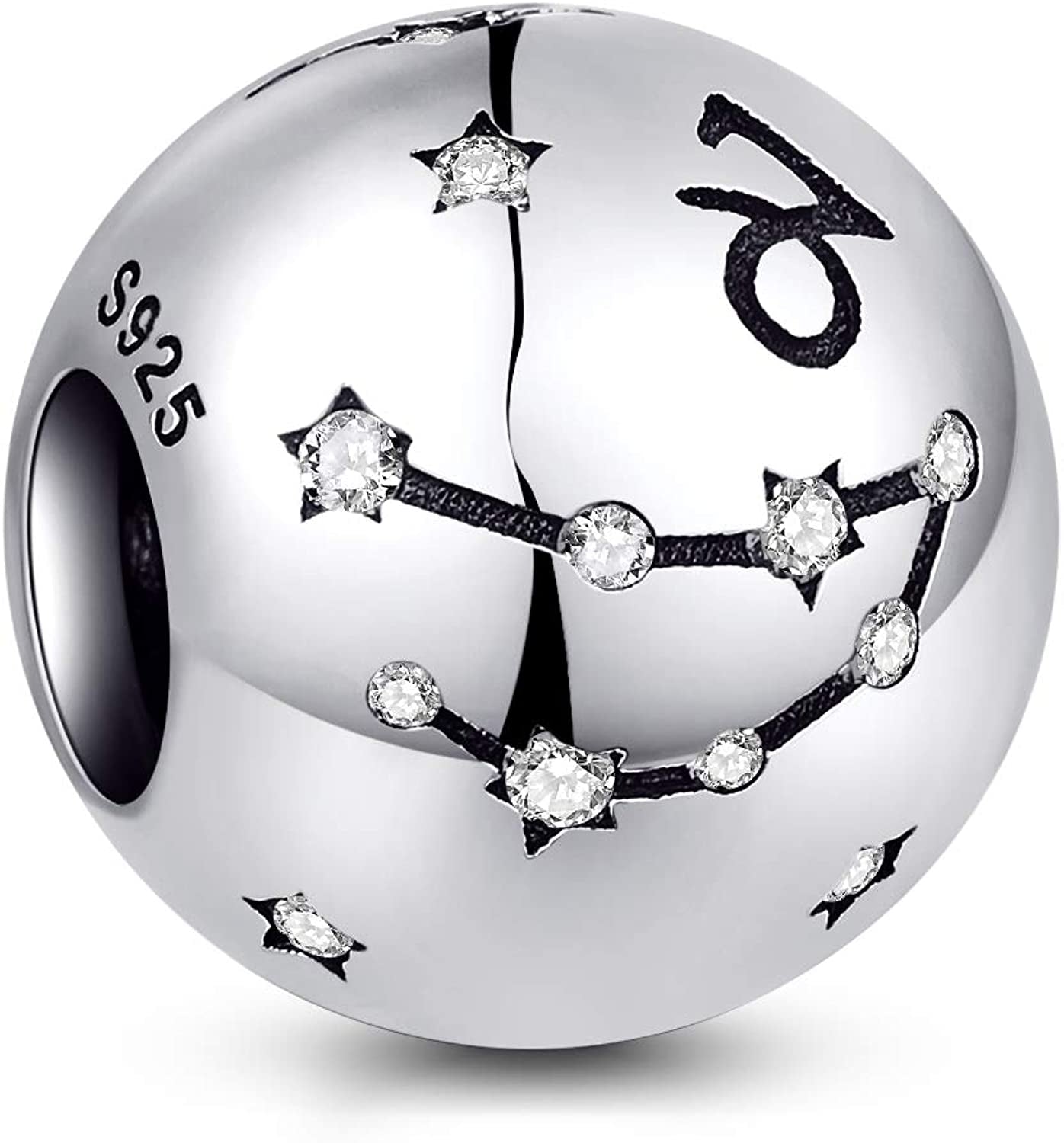 NINGAN 12 Zodiac Sign Birthday Charms - 925 Sterling Silver Charms Fits Women'S Charm Bracelet & Necklace - Birthday Gifts for Girls & Friends Apparel & Accessories > Jewelry > Bracelets NINGAN Capricorn (12/22 - 01/19)  