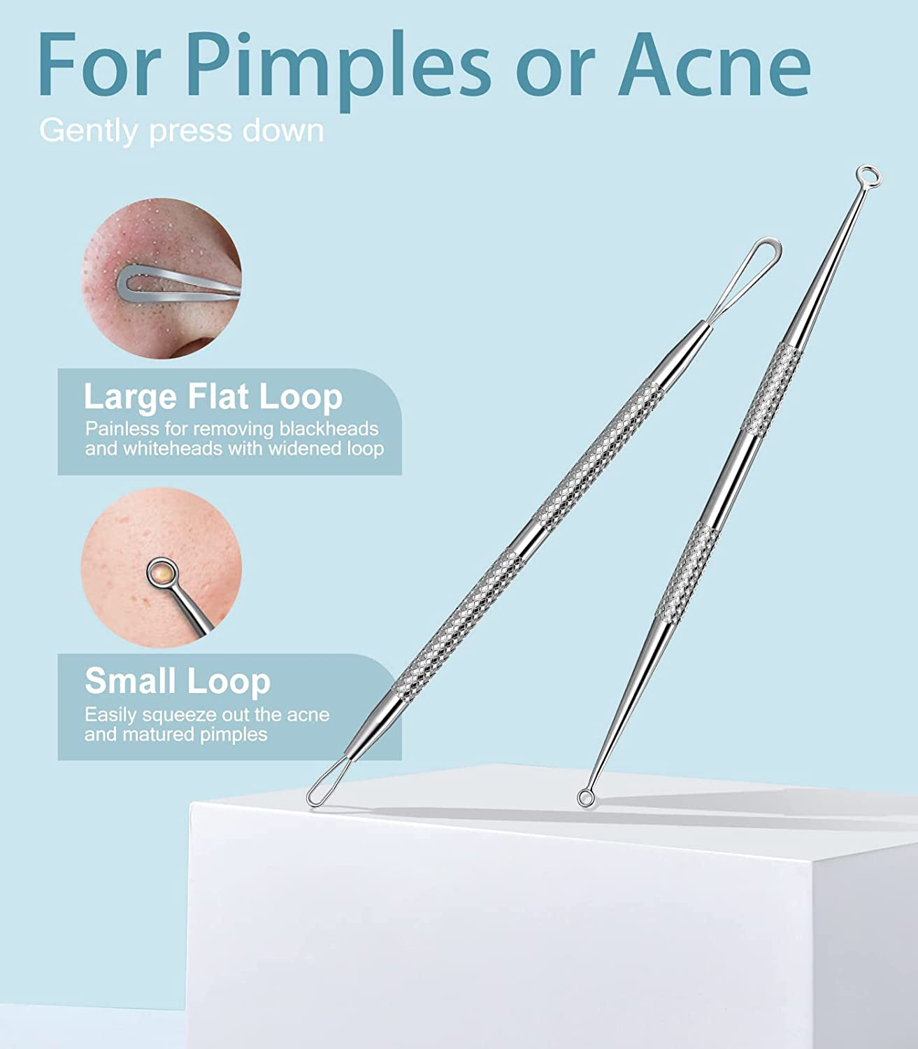 Pimple Popper Tool Kit, Upmore 6PCS Blackhead Remover Professional Stainless Acne Blemish Comedone Extractor Removal Tools with Metal Case and Tweezers for Whitehead Acne on Nose Face Health & Beauty > Personal Care > Cosmetics > Cosmetic Tools > Skin Care Tools Upmore   