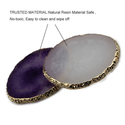 Nail Palette 2 Pack Resin Nail Art Palette Makeup Palette Tray Cosmetic Nail Art Paint Drawing Display Tools(White & Purple) Health & Beauty > Personal Care > Cosmetics > Cosmetic Tools > Nail Tools Enenes   