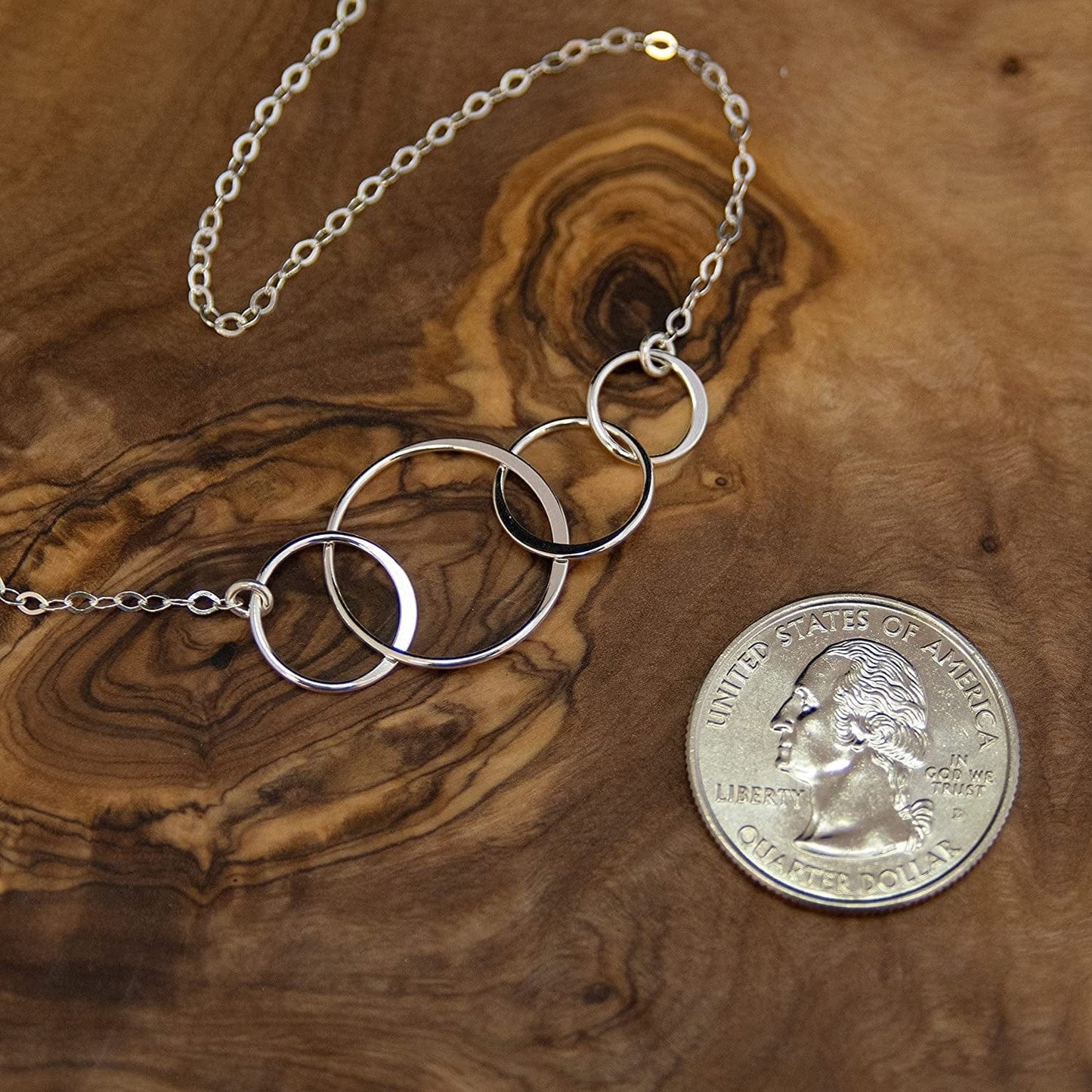 EFYTAL 40Th Birthday Gifts for Women, Sterling Silver Four Circle Necklace, 40 Year Old Birthday Gifts for Women, 40Th Birthday Decorations, 1982 Birthday Gifts for Women, Happy 40Th Gift Ideas