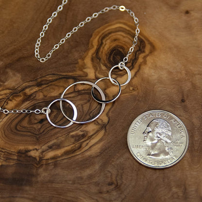 EFYTAL 40Th Birthday Gifts for Women, Sterling Silver Four Circle Necklace, 40 Year Old Birthday Gifts for Women, 40Th Birthday Decorations, 1982 Birthday Gifts for Women, Happy 40Th Gift Ideas