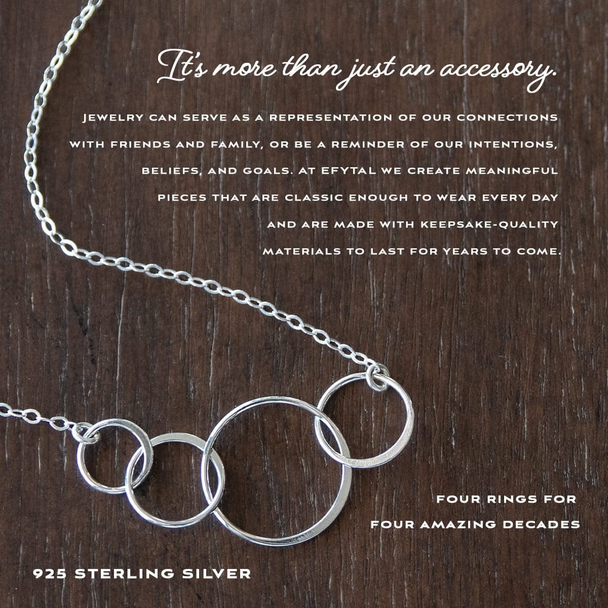 EFYTAL 40Th Birthday Gifts for Women, Sterling Silver Four Circle Necklace, 40 Year Old Birthday Gifts for Women, 40Th Birthday Decorations, 1982 Birthday Gifts for Women, Happy 40Th Gift Ideas