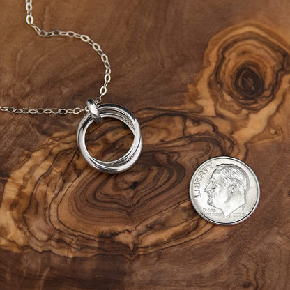 EFYTAL Grandma Gifts, 925 Sterling Silver 2 Thick Interlocking Circles Necklace for Grandmother from Grandchild, Mom Necklaces for Women, Birthday Gift Ideas, Mother'S Day Jewelry for Her, Mothers Day