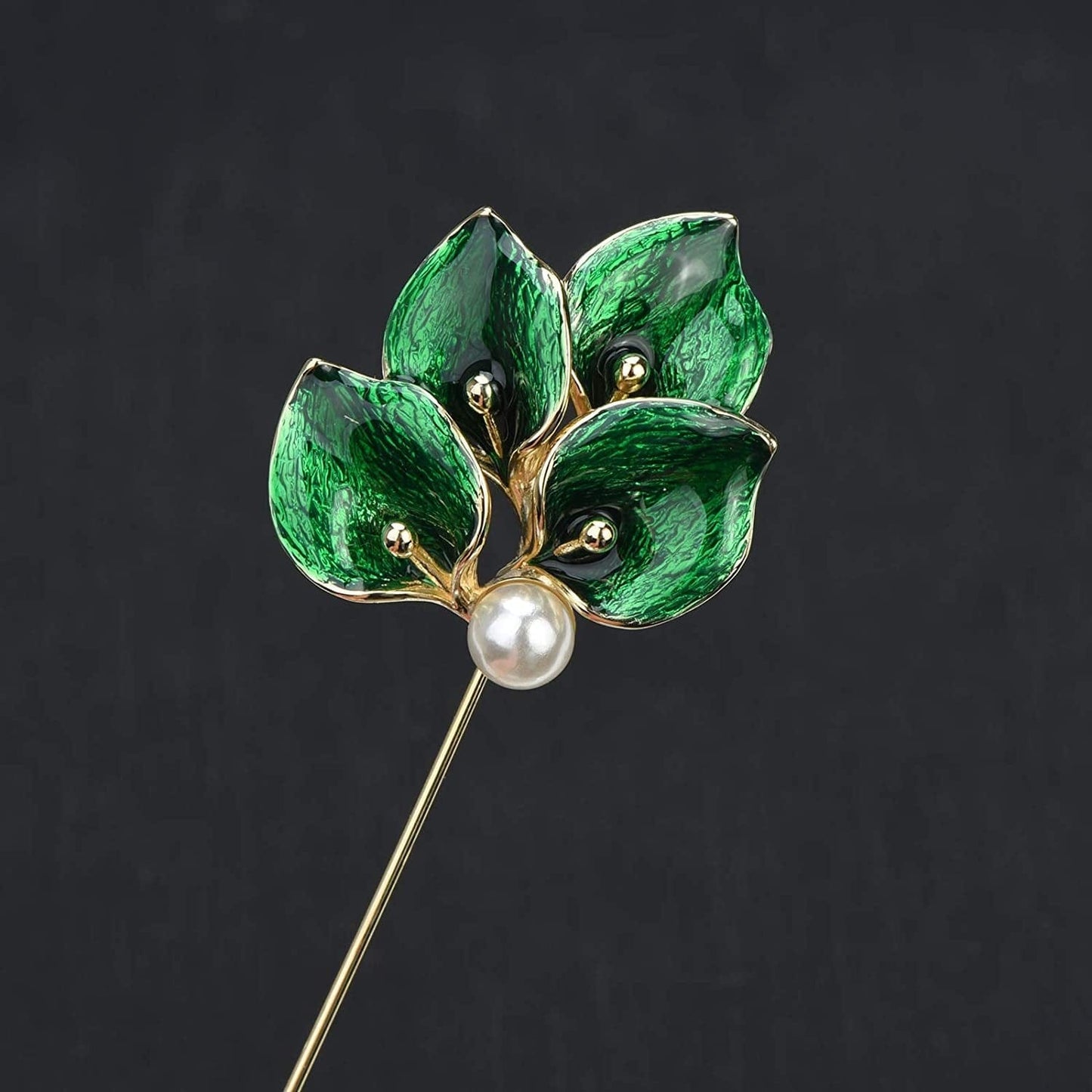 Elegent Calla Lily Flower Cluster Lapel Pins Brooch Crystal Enamel Floral Boutonniere Bouquets Corsage Stick Pin Suit Cardigan Scarf Tie Pins Wedding Bridal Jewelry