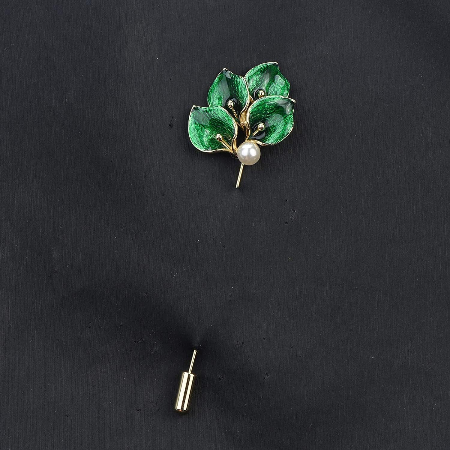 Elegent Calla Lily Flower Cluster Lapel Pins Brooch Crystal Enamel Floral Boutonniere Bouquets Corsage Stick Pin Suit Cardigan Scarf Tie Pins Wedding Bridal Jewelry