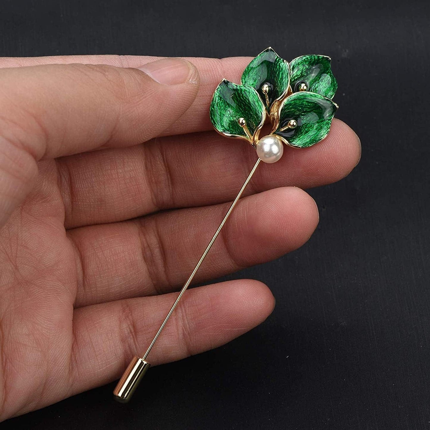 Elegent Calla Lily Flower Cluster Lapel Pins Brooch Crystal Enamel Floral Boutonniere Bouquets Corsage Stick Pin Suit Cardigan Scarf Tie Pins Wedding Bridal Jewelry