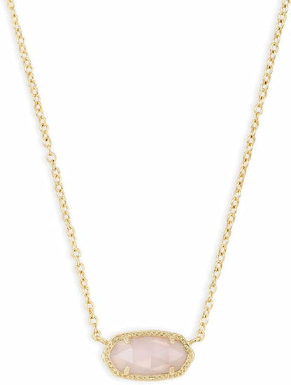 Elisa Pendant Necklace for Women, Fashion Jewelry, 14K Gold-Plated GOLD - ROSE QUARTZ