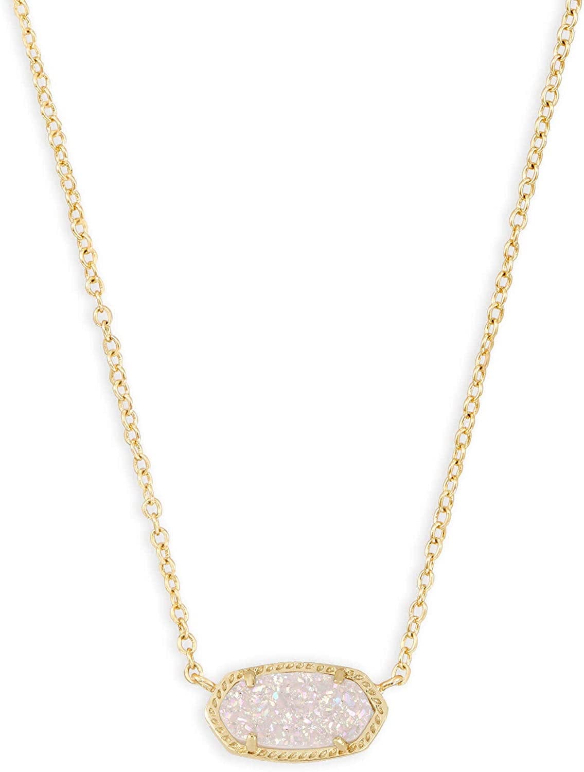Elisa Pendant Necklace for Women, Fashion Jewelry, 14K Gold-Plated GOLD - IRIDESCENT DRUSY