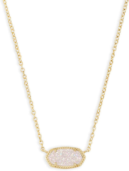 Elisa Pendant Necklace for Women, Fashion Jewelry, 14K Gold-Plated GOLD - IRIDESCENT DRUSY