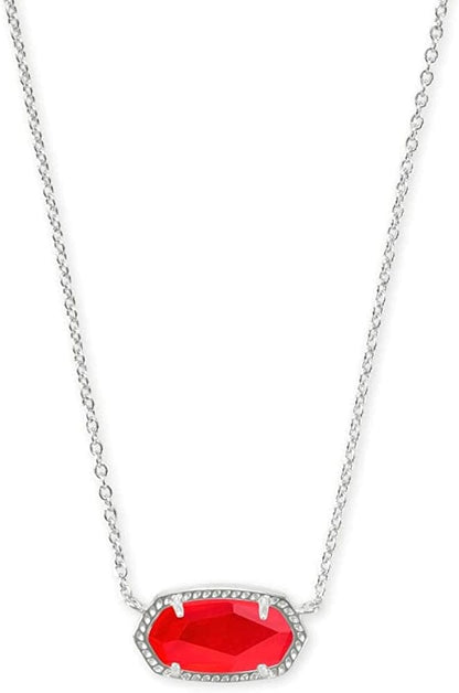 Elisa Pendant Necklace for Women, Fashion Jewelry, 14K Gold-Plated RHODIUM - RED ILLUSION