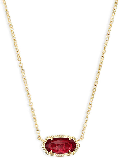 Elisa Pendant Necklace for Women, Fashion Jewelry, 14K Gold-Plated GOLD - BERRY CLEAR GLASS
