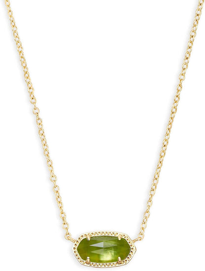 Elisa Pendant Necklace for Women, Fashion Jewelry, 14K Gold-Plated GOLD - PERIDOT ILLUSION