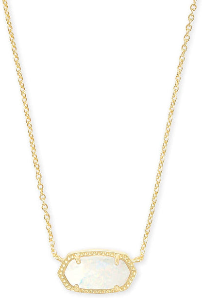 Elisa Pendant Necklace for Women, Fashion Jewelry, 14K Gold-Plated GOLD - WHITE OPAL