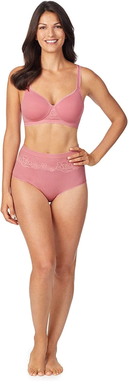 ELLEN TRACY Company Seamless Curves Floral Wirefree Comfort Bra Misty Pink / 38B
