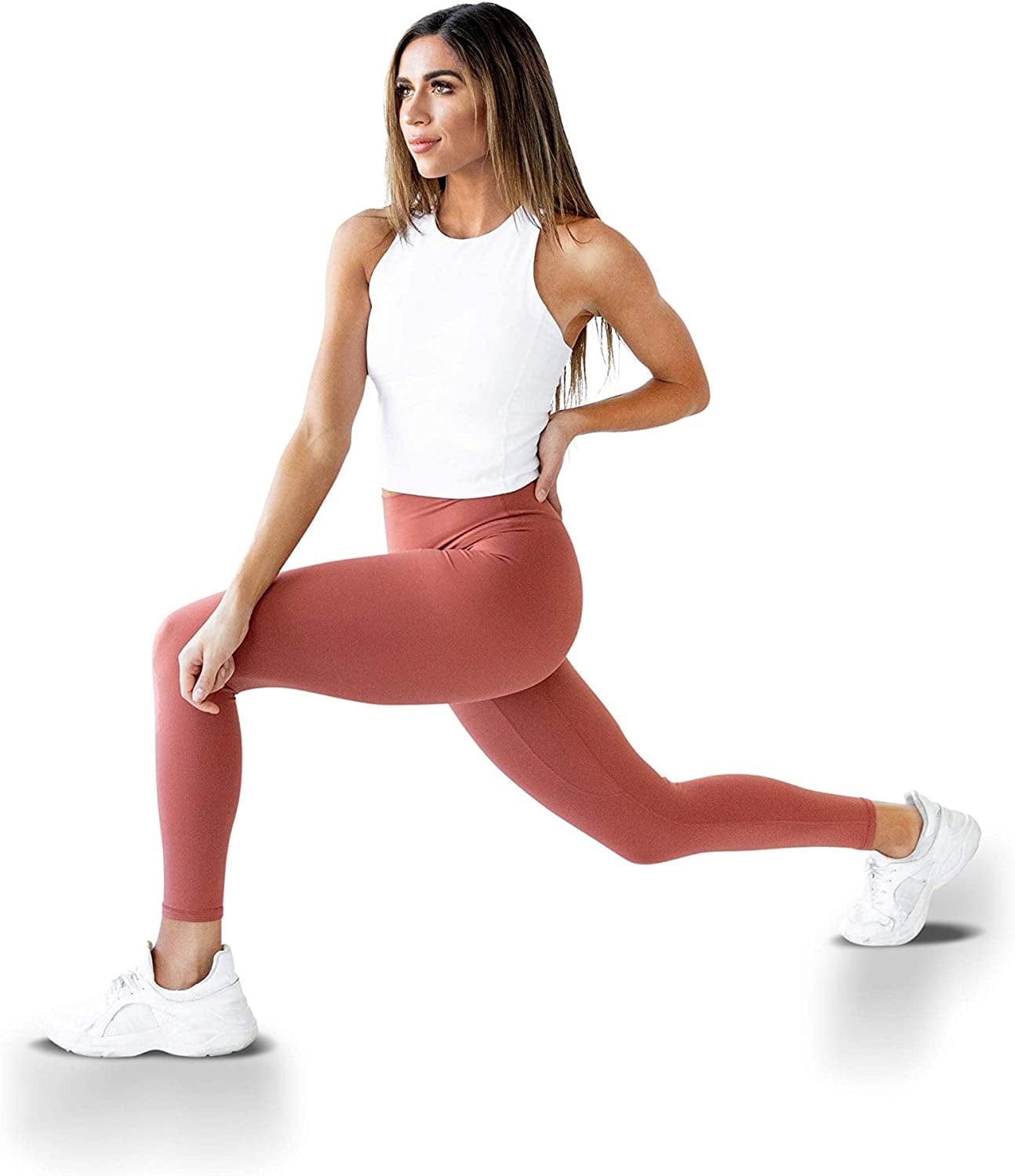 Ellyn Tank Top Crop Sports Bra for Women Soft Padded Built-In Bra Longline Yoga Running Workout