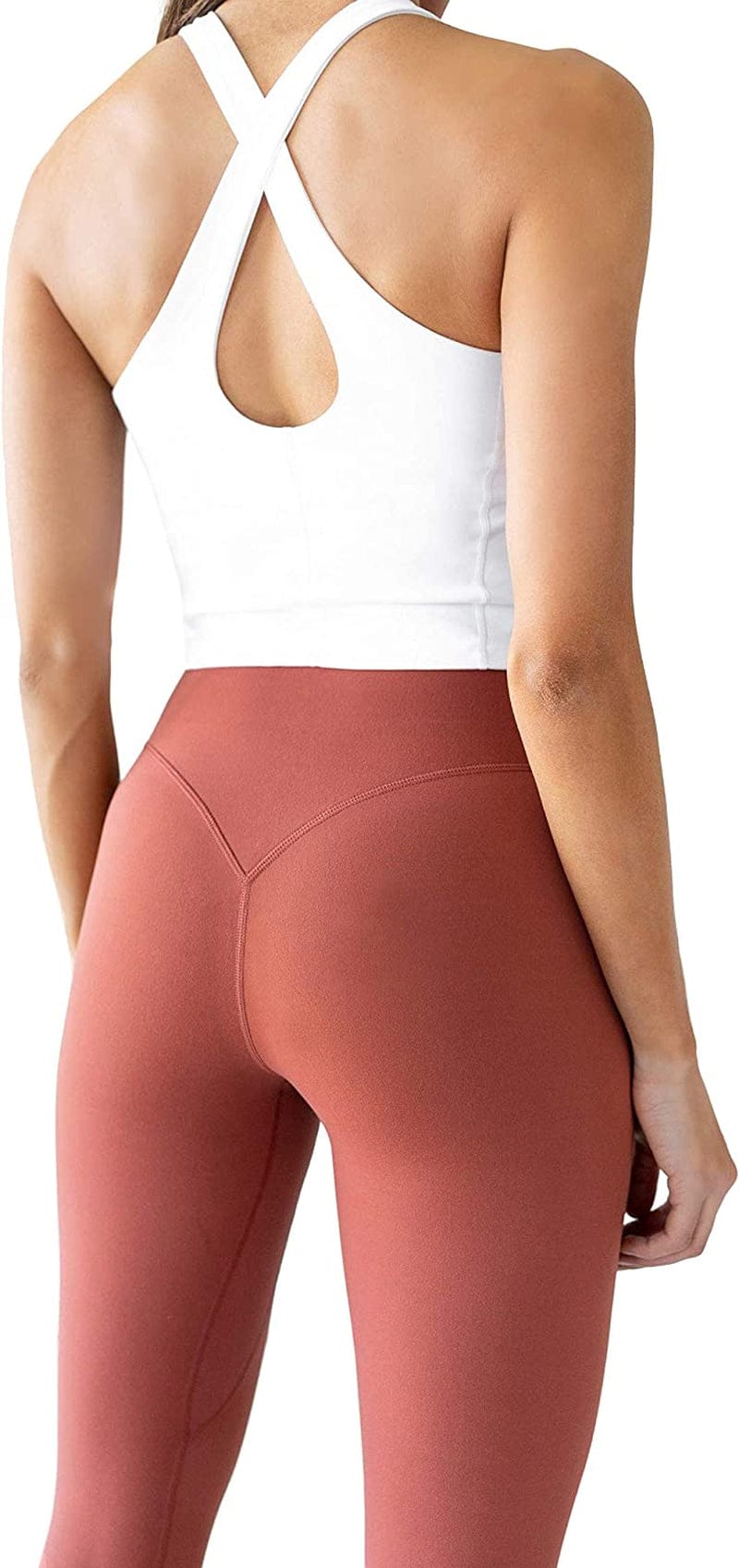 Ellyn Tank Top Crop Sports Bra for Women Soft Padded Built-In Bra Longline Yoga Running Workout