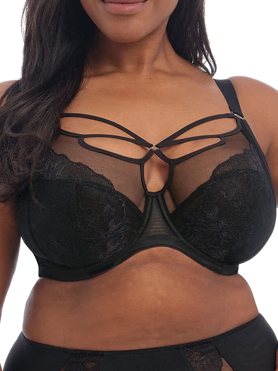 Elomi Women'S plus Size Brianna Strappy Underwire Plunge Bra Black / 38GG