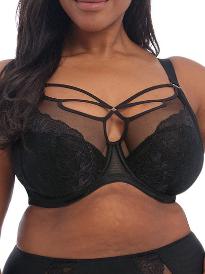 Elomi Women'S plus Size Brianna Strappy Underwire Plunge Bra Black / 38GG