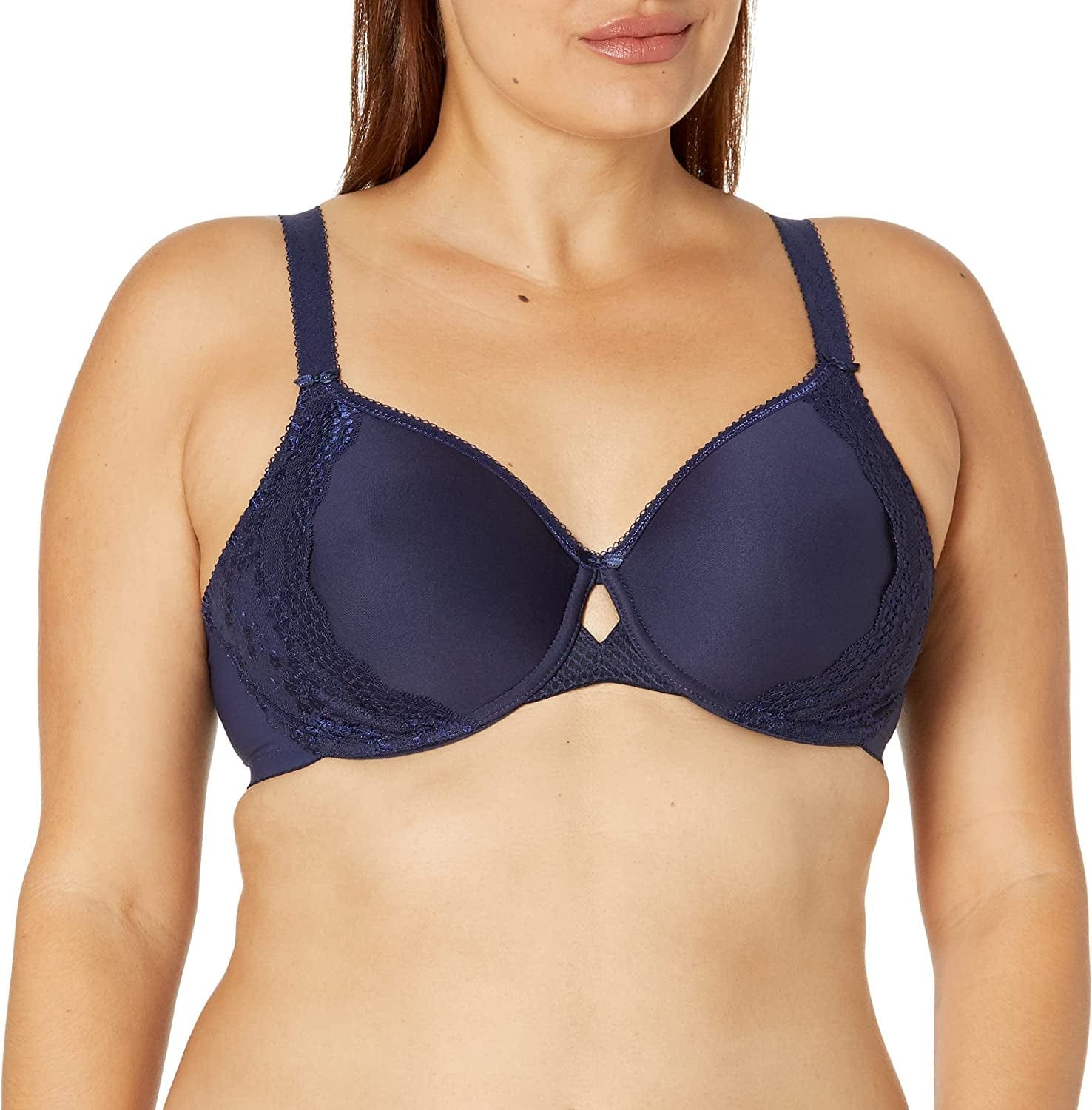 Elomi Women'S plus Size Charley T-Shirt Seamless Breathable Spacer Underwire Bra Navy / 38E
