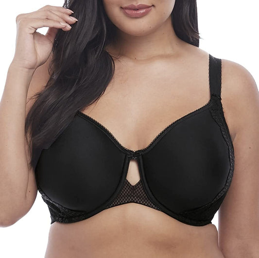 Elomi Women'S plus Size Charley T-Shirt Seamless Breathable Spacer Underwire Bra Black / 42F