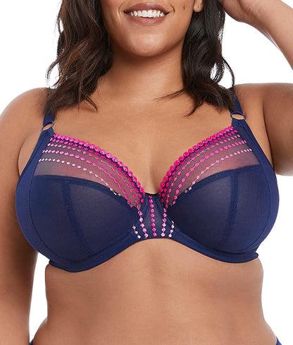 Elomi Women'S plus Size Matilda Plunge Bra with J-Hook Navy / 36F