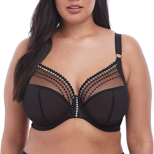 Elomi Women'S plus Size Matilda Plunge Bra with J-Hook Black / 34JJ