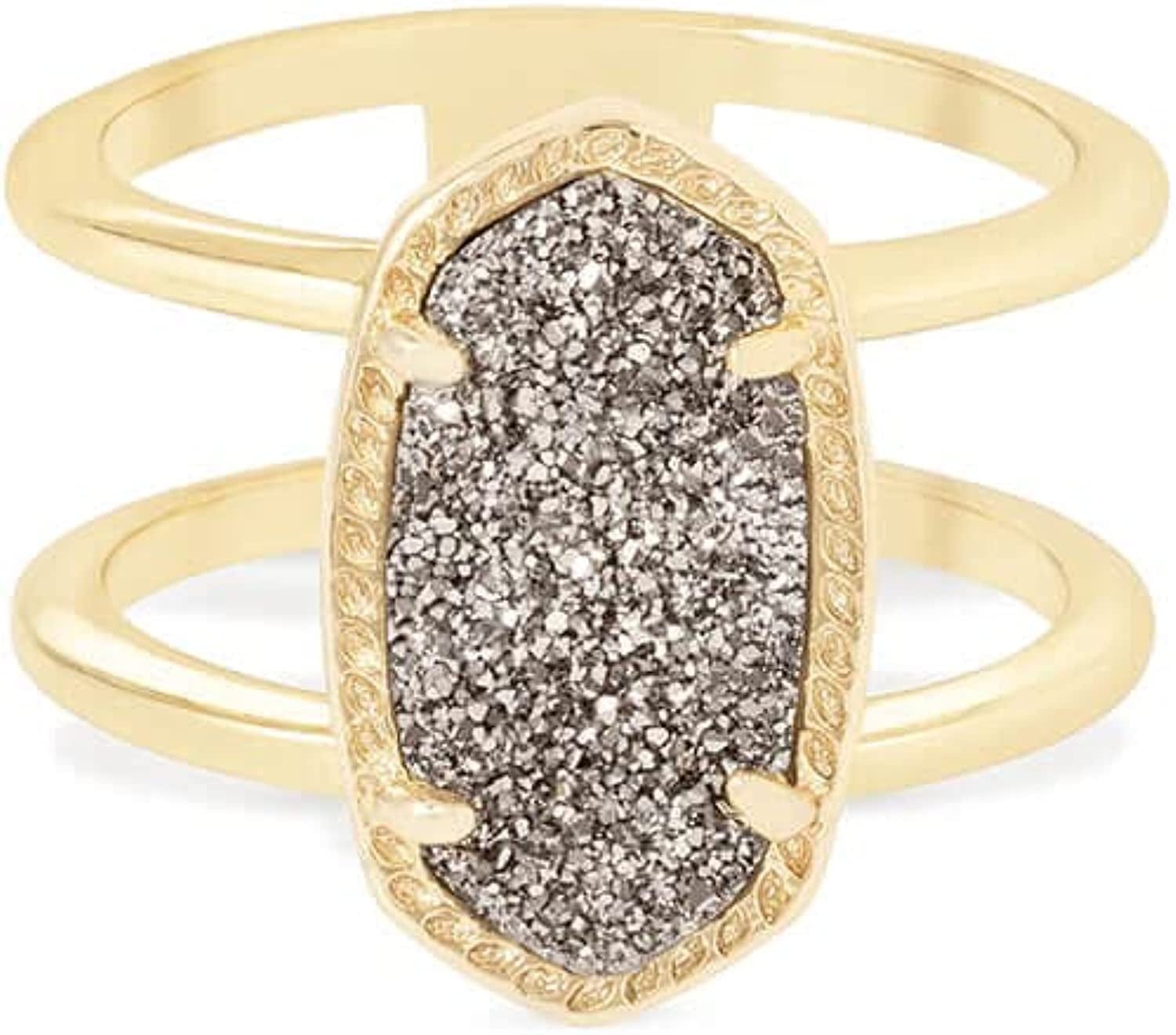Elyse Ring for Women, Fashion Jewelry GOLD - PLATINUM DRUSY / 6