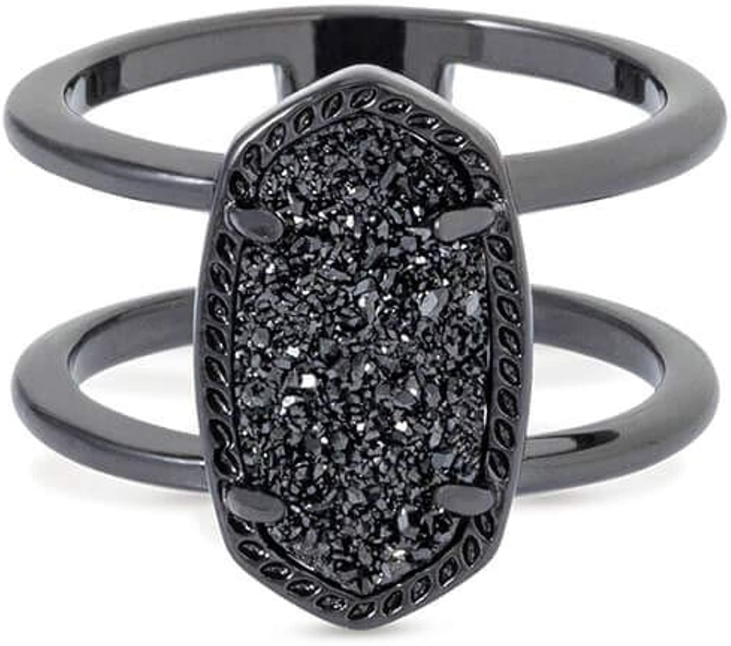 Elyse Ring for Women, Fashion Jewelry GUNMETAL - BLACK DRUSY / 6