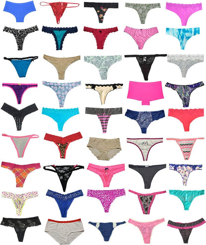 EMBEK Variety of Womens Underwear Pack T-Back Thong Bikini Hipster Briefs Cotton Lace Panties