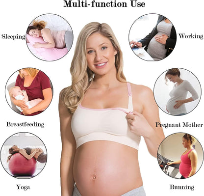 Eshion Women Comfy Maternity Nursing Bras for Breastfeeding with Removable Pads 2/3 Pack