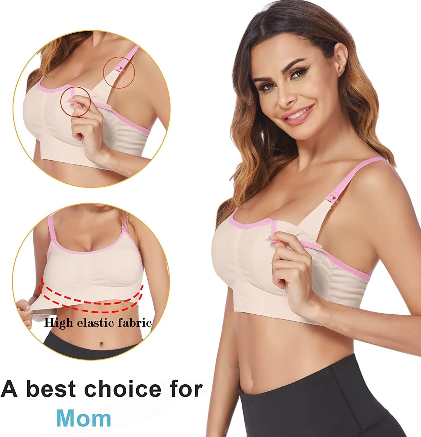 Eshion Women Comfy Maternity Nursing Bras for Breastfeeding with Removable Pads 2/3 Pack