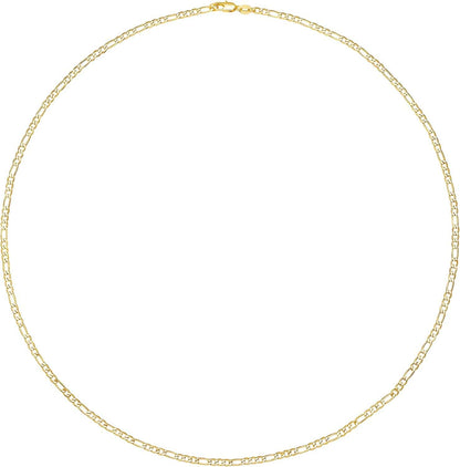 Essentials 14K Gold or Sterling Silver Plated Figaro Necklace