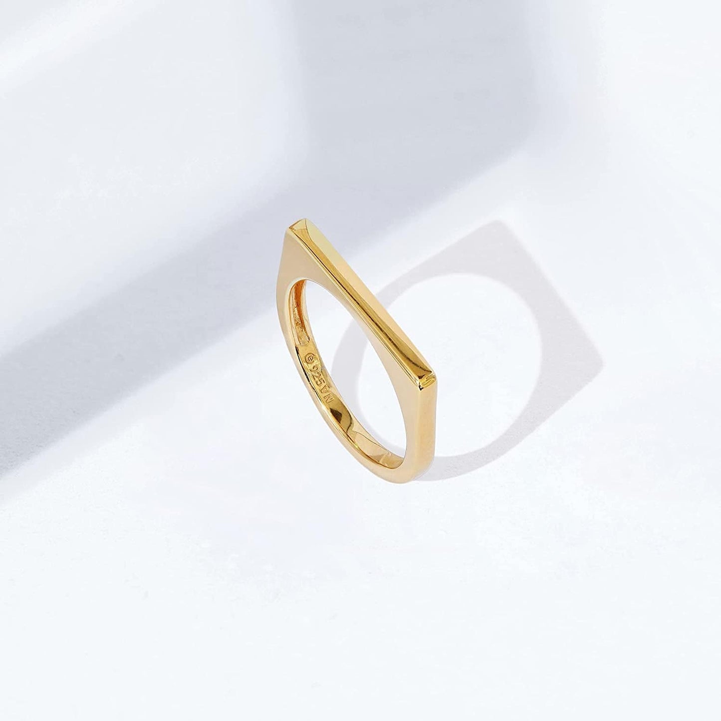 Essentials 14K Gold Plated Sterling Silver Bar Ring