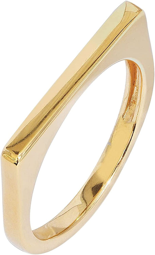 Essentials 14K Gold Plated Sterling Silver Bar Ring Yellow Gold / 10