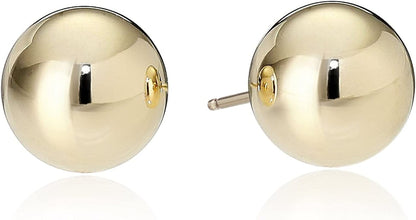 Essentials Plated Sterling Silver Polished Ball Stud Earrings Yellow Gold Plated Sterling Silver / 6mm