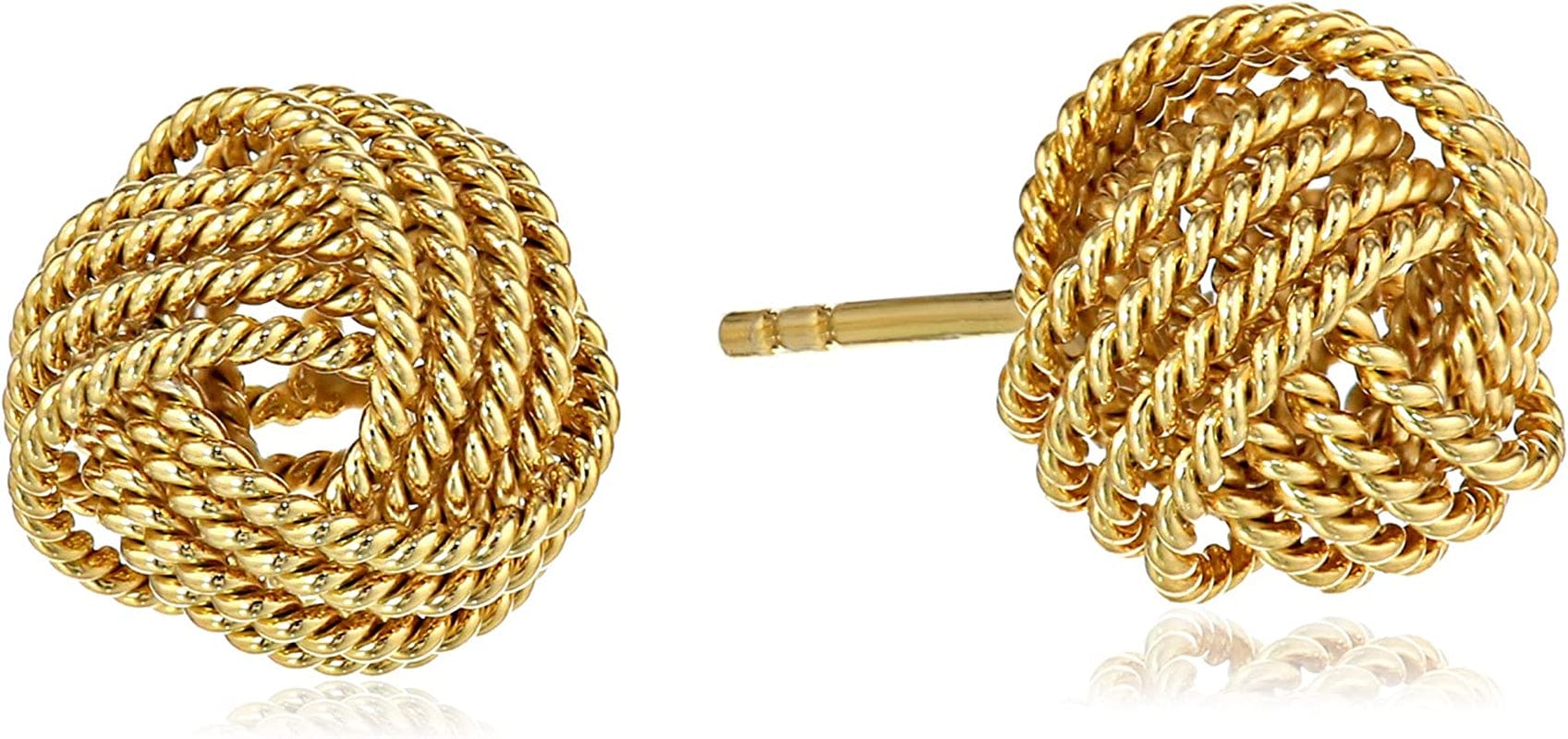 Essentials Plated Sterling Silver Twisted Love Knot Stud Earrings Yellow Gold Plated Sterling Silver