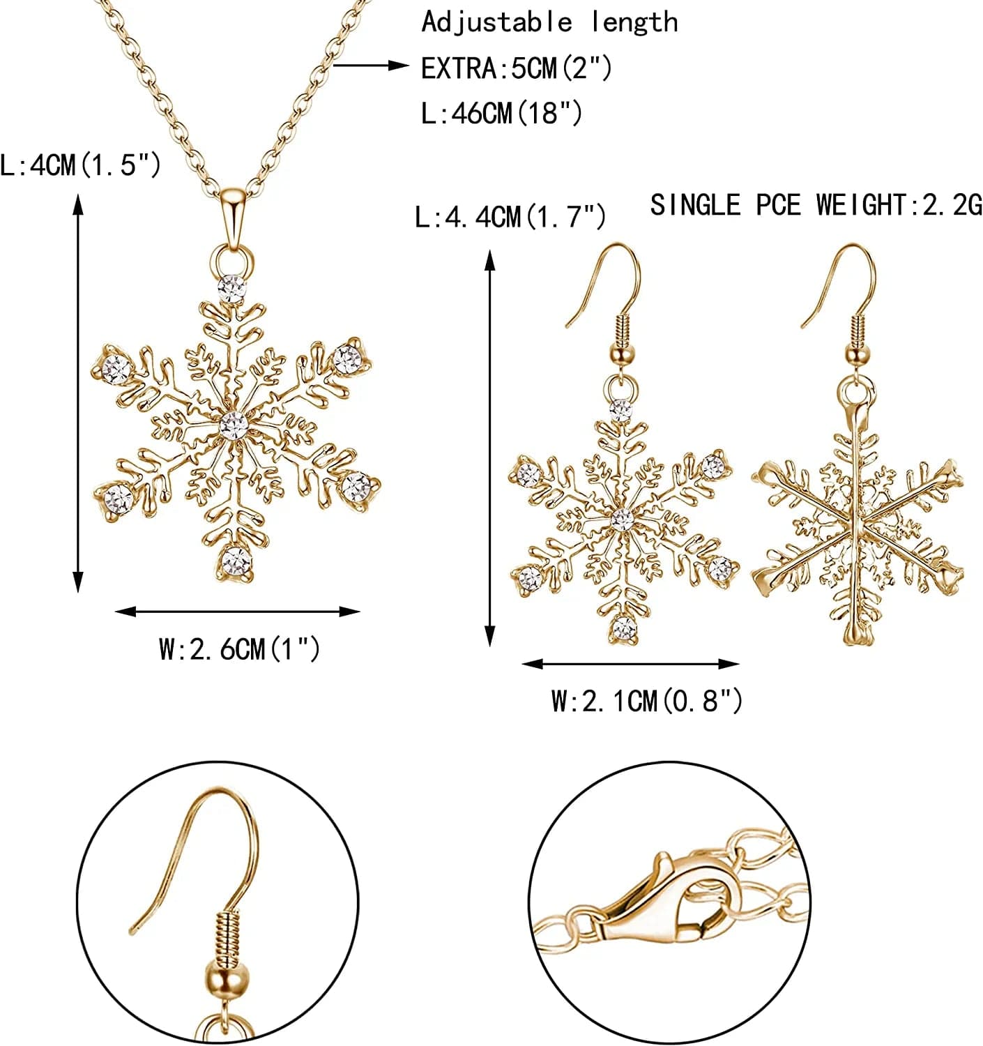 EVER FAITH Austrian Crystal Snowflake Flower Pendant Necklace Earrings Set