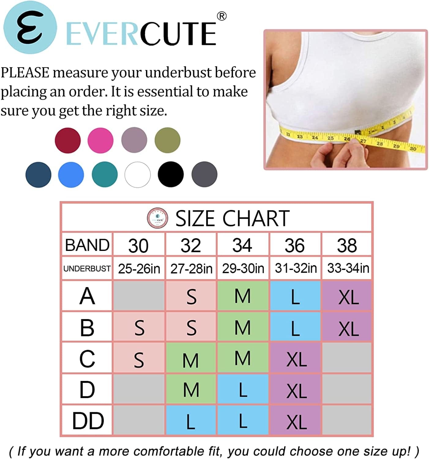 Evercute Racerback Sports Bras Padded Y Racer Back Cropped Bras for Yoga Workout Fitness Low Impact