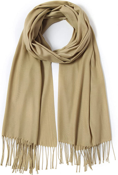 Pashmina Shawls and Wraps Large Scarfs for Women Wedding Party Bridal Long Fashion Solid Shawl Wrap with Fringes Apparel & Accessories > Clothing Accessories > Scarves & Shawls Cindy & Wendy   