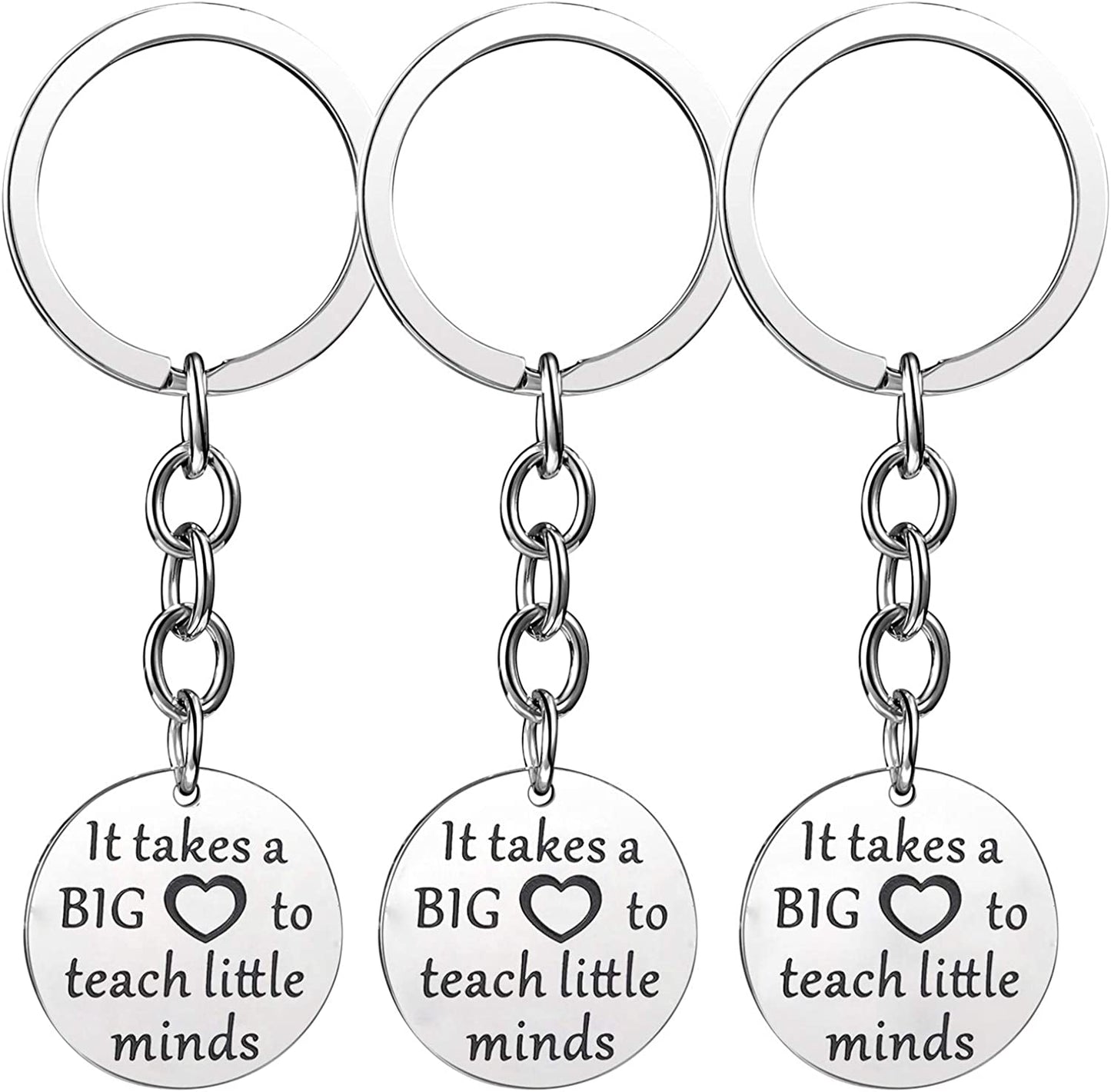 Pack of 3 Teacher Bangles Gifts for Teacher Open School Gifts for Teachers Thank You Bangle Bracelets Apparel & Accessories > Jewelry > Bracelets Nzztont 3PCs Keychain Style 06- It takes a big heart to teach little minds  
