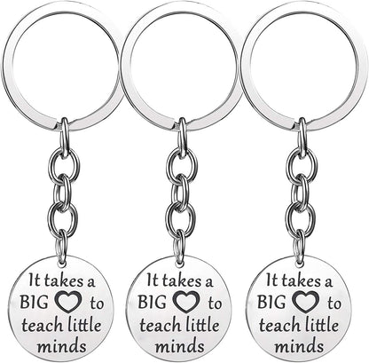 Pack of 3 Teacher Bangles Gifts for Teacher Open School Gifts for Teachers Thank You Bangle Bracelets Apparel & Accessories > Jewelry > Bracelets Nzztont 3PCs Keychain Style 06- It takes a big heart to teach little minds  