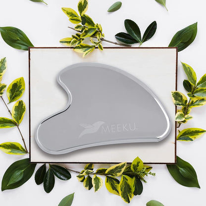 MEEKU Gua Sha Stainless Steel Tool, Gua Sha Facial Tools, Stainless Steel Guasha Tool for Face & Body, Stainless Steel Guasha | Prevents Wrinkles | Tightening & Increased Circulation | Fascia Release Health & Beauty > Personal Care > Cosmetics > Cosmetic Tools > Skin Care Tools MEEKU   
